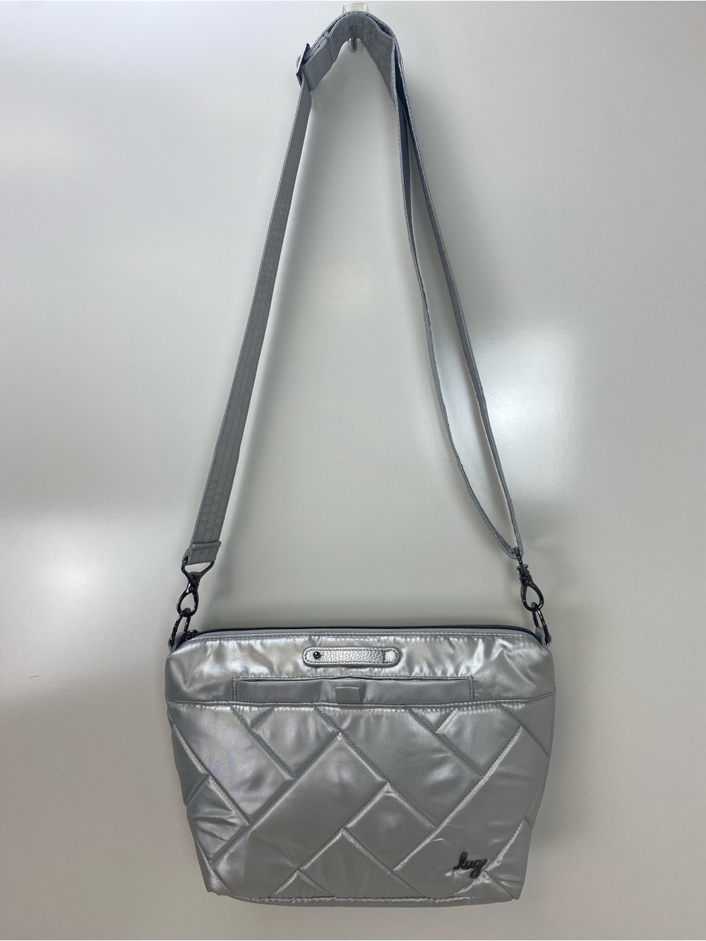 lug Silver Quilted Crossbody Bag